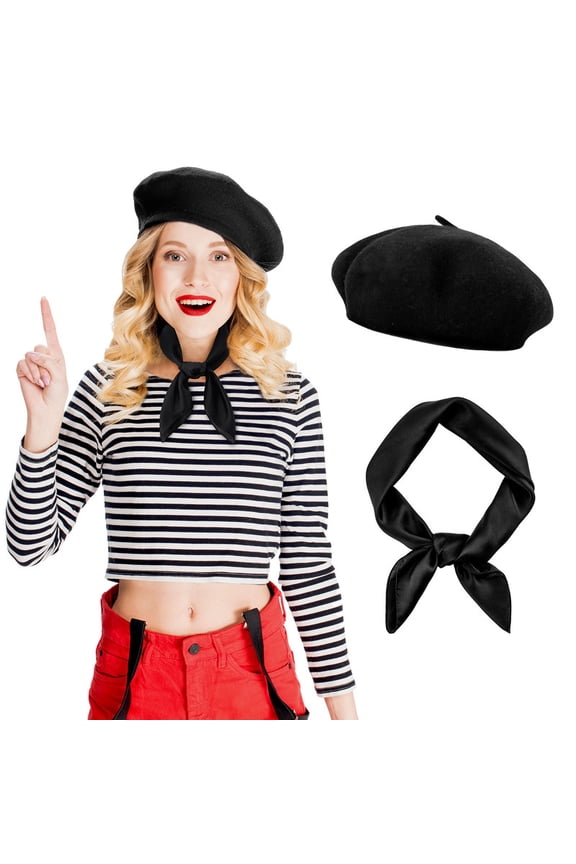 Beret Hats for Women Fashion Wool French Beret Chic Paris Cabbie Artist/Painter Caps, White