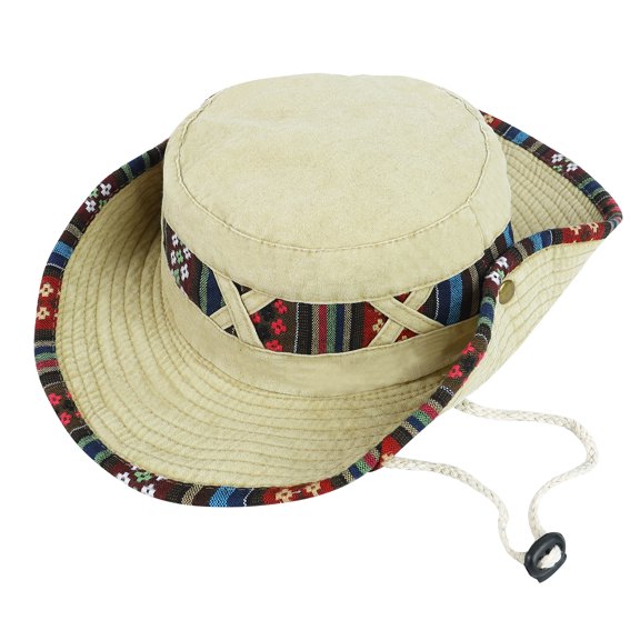 Wowstyle Bucket Hats for Men and Women Outdoor UPF 50+ Sun Hat Wide Brim Adjustable Floral UV Protection Fishing Hat Cowboy Hat for Fishing Hiking Camping,Khaki