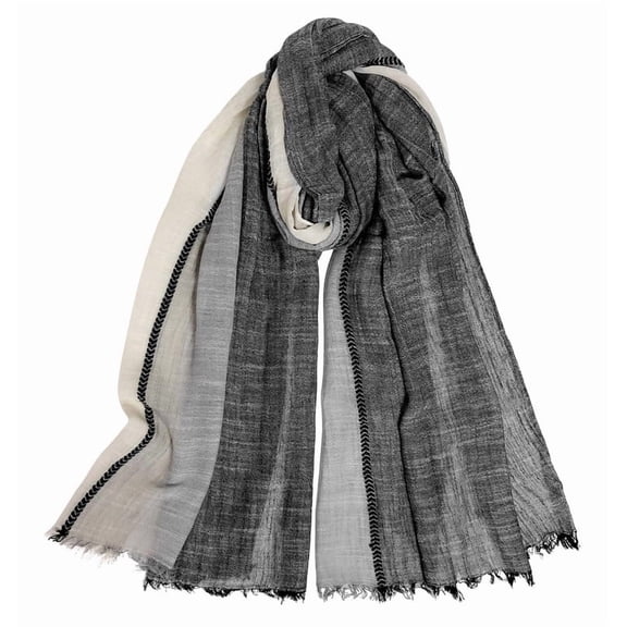 Wowstyle Color Block Linen Scarf for Men Long Neck Wraps Shawl Urbanstyle Scarf Gift for Men
