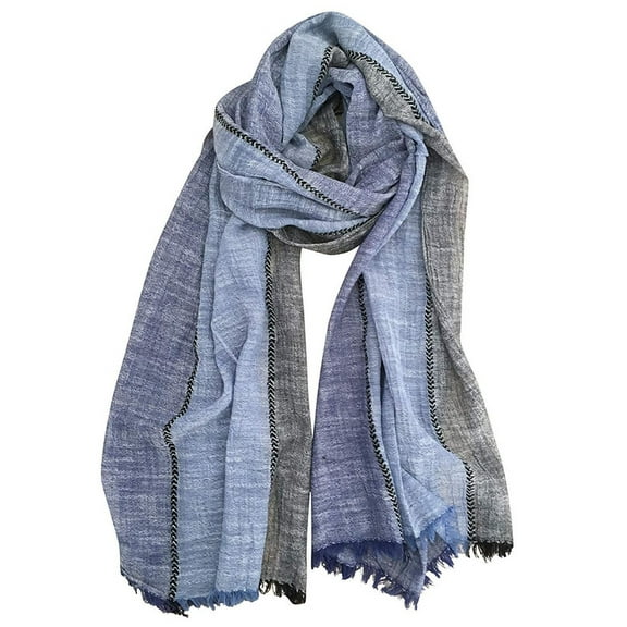 Wowstyle Color Block Linen Scarf for Men Long Neck Wraps Shawl Urbanstyle Scarf Gift for Men
