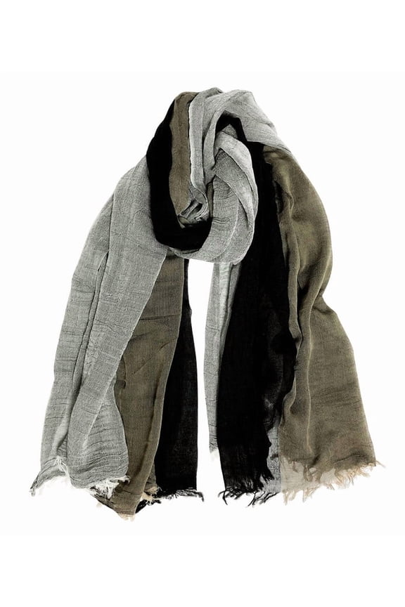 Color Block Linen Scarf for Men Long Neck Wraps Shawl Urbanstyle Scarf Gift for Men