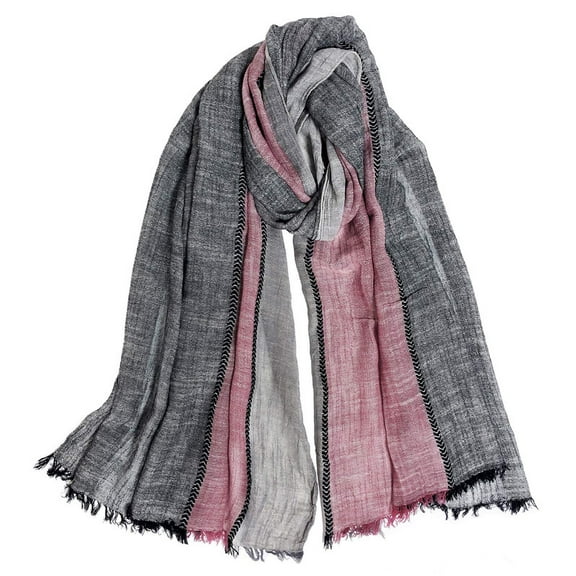 Wowstyle Color Block Linen Scarf for Men Long Neck Wraps Shawl Urbanstyle Scarf Gift for Men