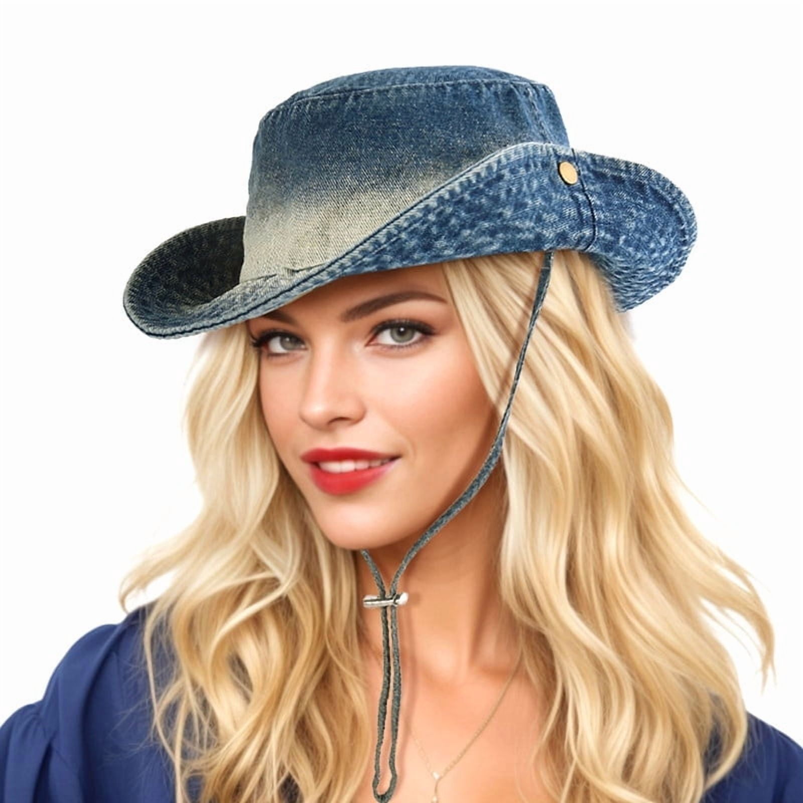 Wowstyle Denim Bucket Hat for Women Blue Jean Western  display picture 3