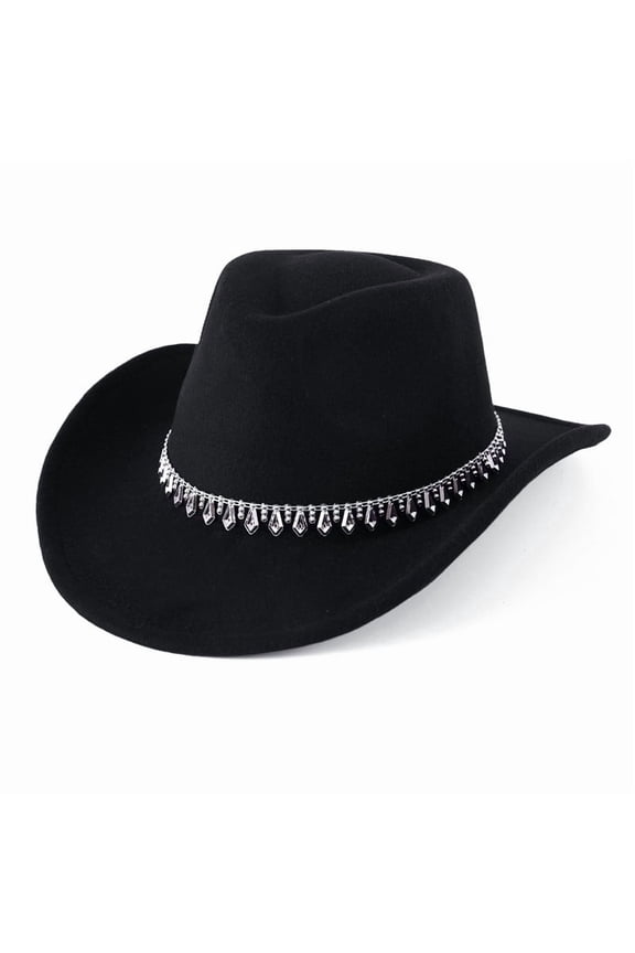 Glitter Silver Black Cowboy Hats for Women - Western Sparkly Rhinestone Cowgirl Hat for Outdoor Activities Parties Music Festive