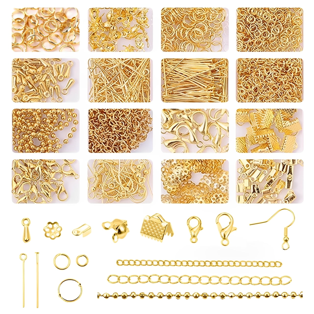 Wowstyle Jewelry Making Supplies, Jewelry Making Accessories Tool Kit Set Beading Wire Brass Ring Tweezer Pliers with Carrying Box for DIY Starter Beginner