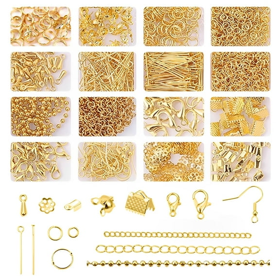 Wowstyle Jewelry Making Supplies, Jewelry Making Accessories Tool Kit Set Beading Wire Brass Ring Tweezer Pliers with Carrying Box for DIY Starter Beginner