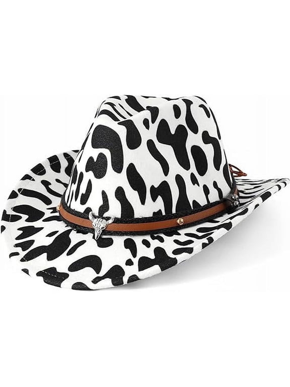 Lightweight Wide Brim Cowboy Hat for Men Women — Cattleman Western Fedora Hat Adjustable Vegan Leather Band Breathable Whitecow Cowgirl Hat for Rodeo, Country Concert, Halloween Costume