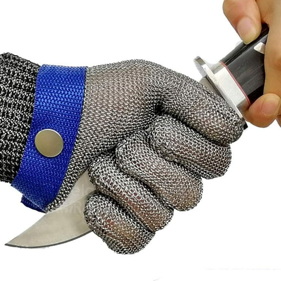 Wowstyle Stainless Steel Mesh Metal Glove, Food Grade for Kitchen Cooking, Butcher Meat Cutting, Oyster Shucking, Mandoline, Fishing, XL