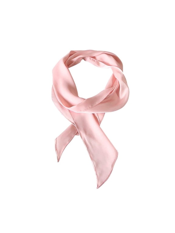 Women Long Neckerchief Multifunctional Pink Neck Scarf Pure Skinny Scarf Necktie for 50's Costume Party Wedding Cosplay Accessory,Valentine's Day Dift