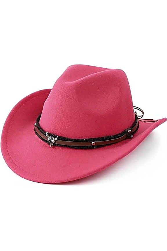 Women's or Men's Rose Cowboy Hat with Adjustable Leather Hat Band Cowboy Rodeo Outfit Valentine's Day
