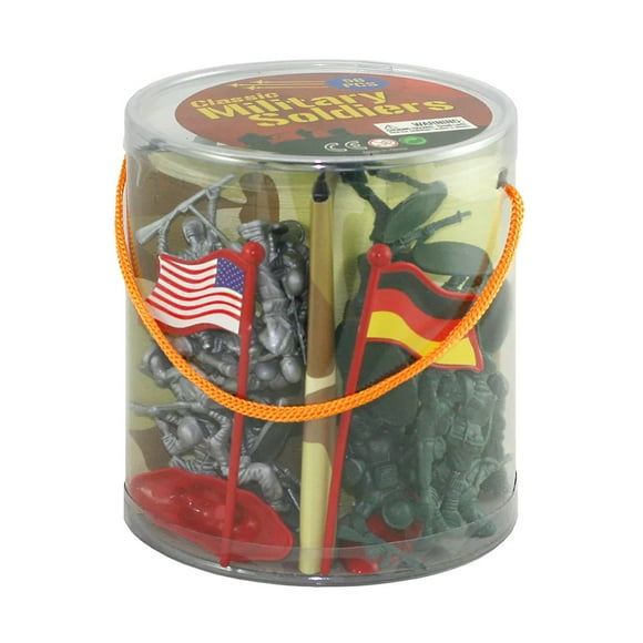 Wowtoyz Classic Military Soldiers Carry Bucket, 56 Piece