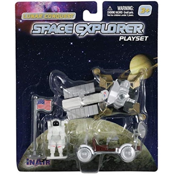 wowtoyz lunar lander with moon rover (5 piece playset)