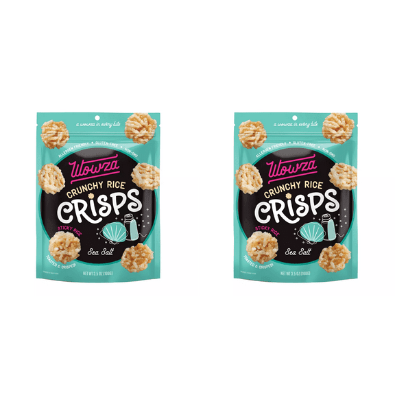 Wowza Sea Salt Crunchy Rice Crisps, 3.5 oz pack of 2