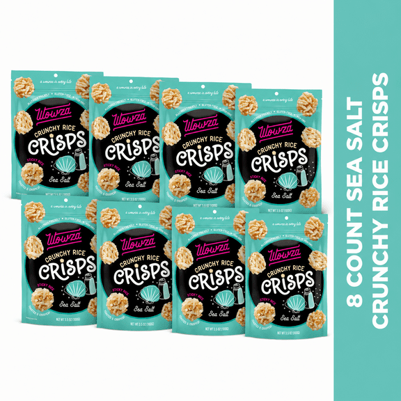 Wowza Sea Salt Crunchy Rice Crisps, 8-Pack, 3.5 oz Bag