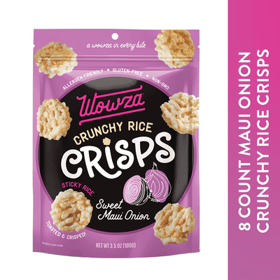 Wowza Sweet Maui Onion Crunchy Rice Crisps, Allergen Free, Gluten-Free, 8 Pack, 3.5 oz