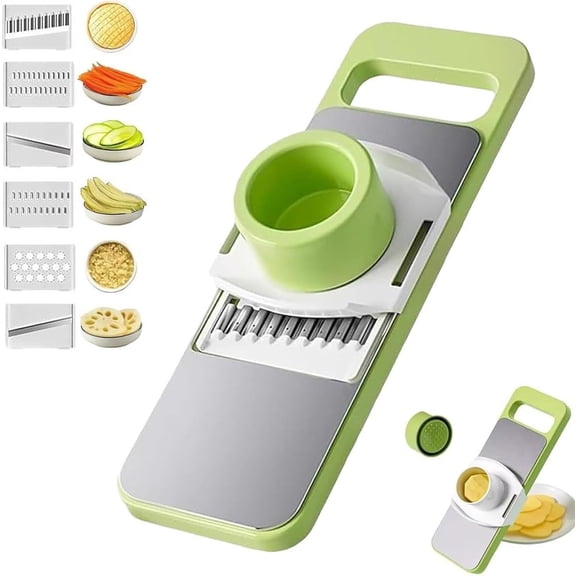 Woyuosn 6-in-1 Safeprep Mandoline Slicer, Martivex Slicers, Safe Mandoline Slicer Stainless Steel for Kitchen, Vegetable Chopper Slicers, Detachable Blade, Kitchen Chopping Artifact, Versatility(1PC)