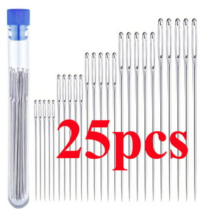  Large-Eye Needles for Hand Sewing, 50pcs Premium Large Eye  Sewing Needles with Threaders and Storage Tube 5 Size Large Eye Pointed  Stitching Needles for Stitching Crafting Projects and Embroidery