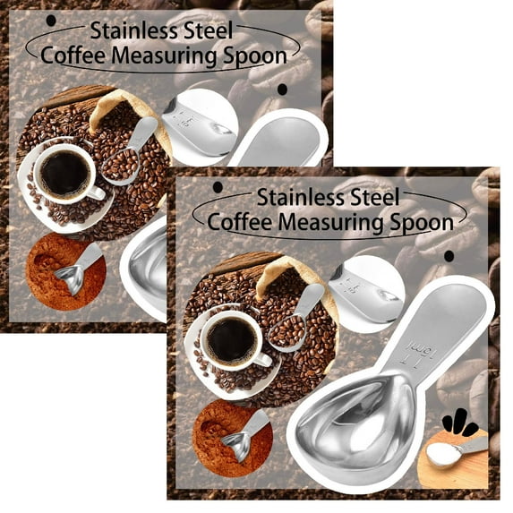 Wozhidaoke 2PC Stainless Steel Measuring Coffee Scoop Tablespoon Short Handle Tablespoon (15ml)