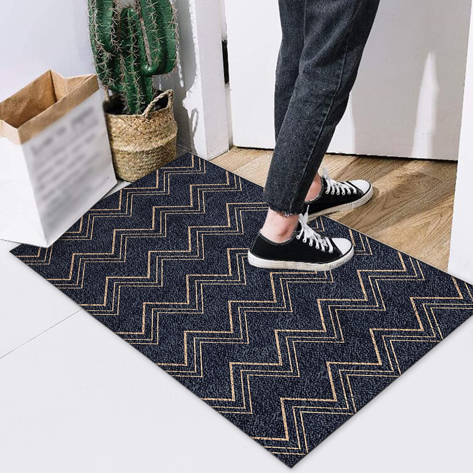 Wozhidaoke Area Rug Door Mat Indoor Outdoor NonSlip LowProfile Design
