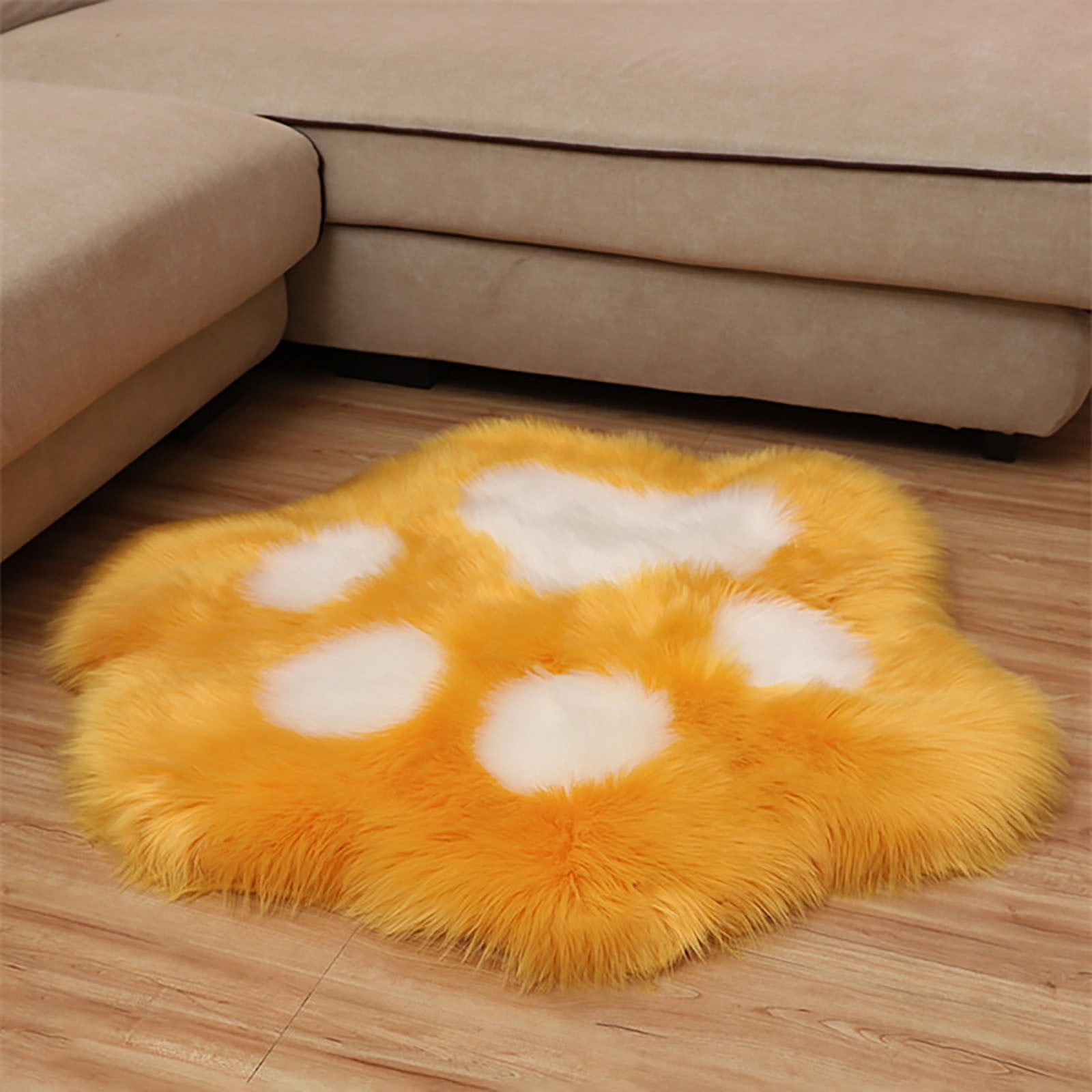 Wozhidaoke Area Rug Super Soft Faux Sheepskin Rug Furry Cat Paws Rug