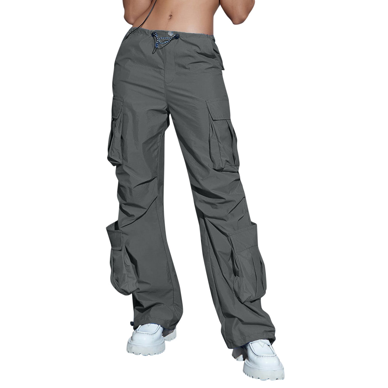 【BOK PLACE】Washer Pocket Nylon Cargo Pants Jogger Wide Pt Wozhidaoke Cargo Pants for Women High Waisted 2024 Cargo