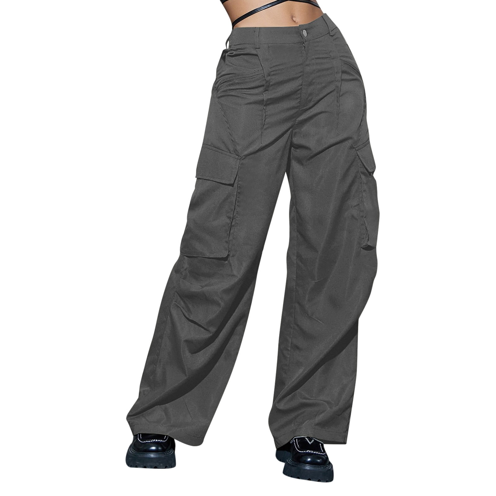 Wozhidaoke Cargo Pants for Women High Waisted 2023 Cargo Pants Woman  Relaxed Fit Baggy Clothes Black Pants High Waist Womens Trousers Slacks for