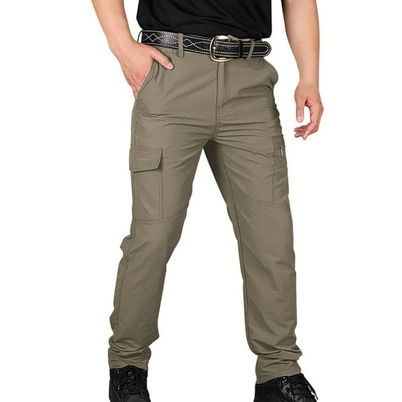 Wozhidaoke Cargo Pants for Men Work Pants for Men for Men Summer Quickdrying Sports Outdoor Mountaineering Men's Pants Khaki 3XL