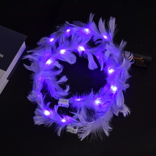 Hidyliu Christmas Tree White Feathers with Christmas Ribbon Party Garland  Decoration