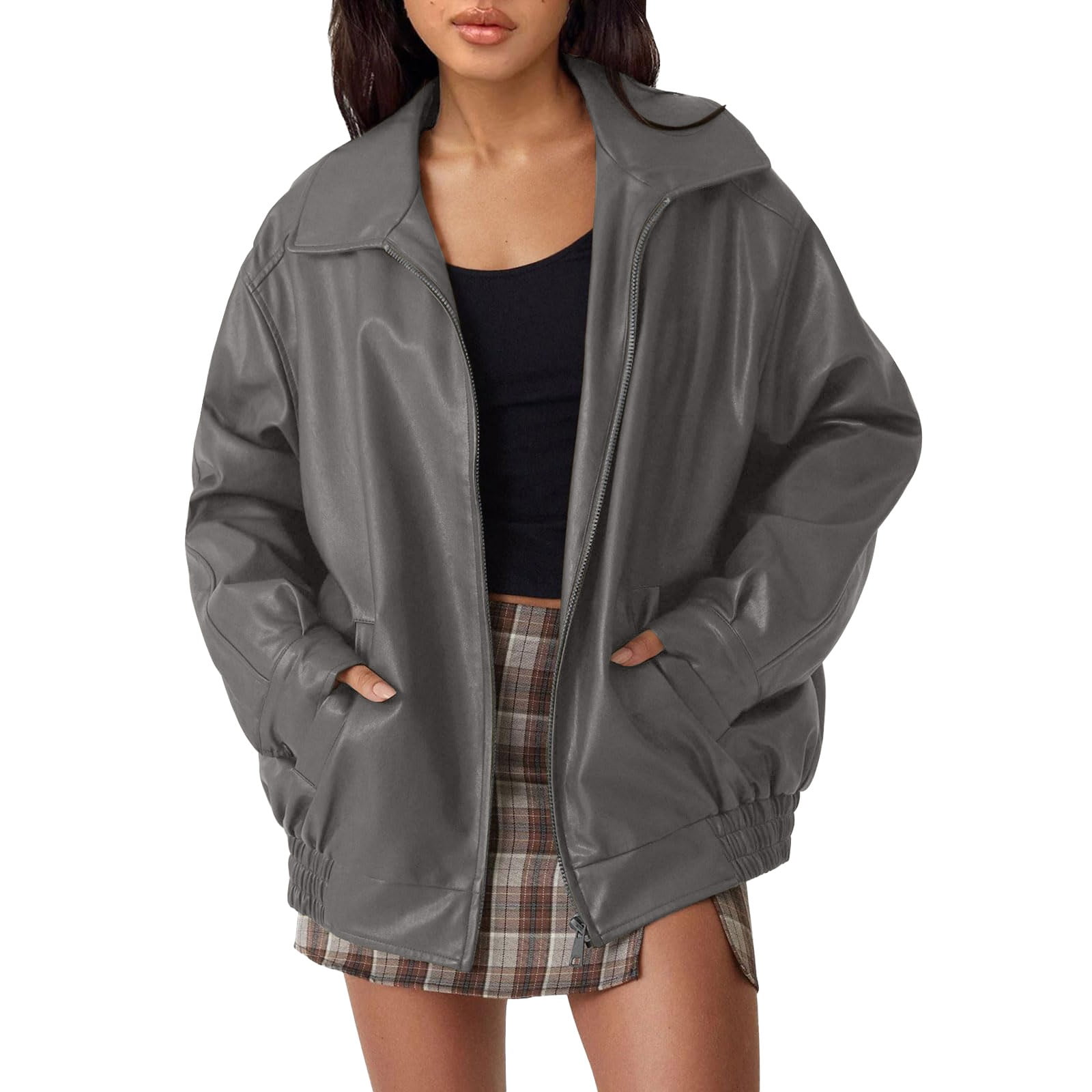 Moto Jacket Michael Kors Womens Plus Size Jackets Clothing Grey