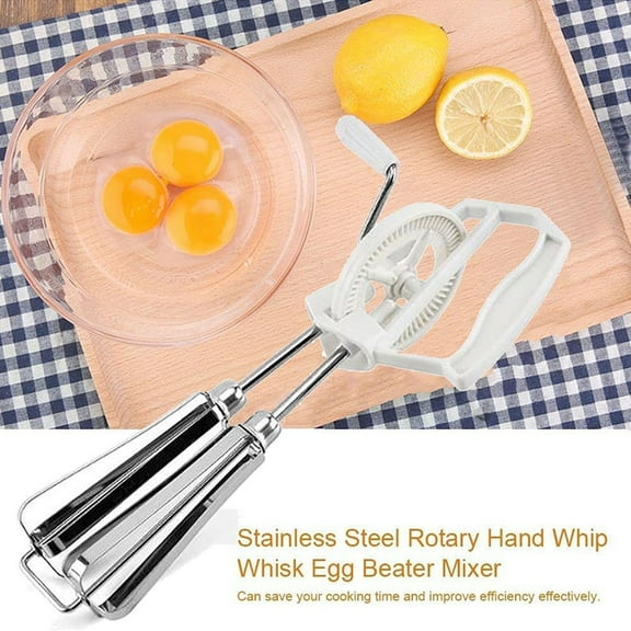 Wozhidaoke Kitchen Gadgets Hand Egg Mixer Stainless Steel Hand Whip Whisk Egg Beater Mixer Egg Bbeater Hand Crank Cooking Tool Kitchen Kitchen Utensils Set Egg 25*6*2