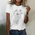 thumbnail image 1 of Wozhidaoke Lightening Deals, Short Sleeve Womens Simple Casual Printing Comfortable Round Neck T Shirt, Floral T-Shirts for Women | Black XL, 1 of 5