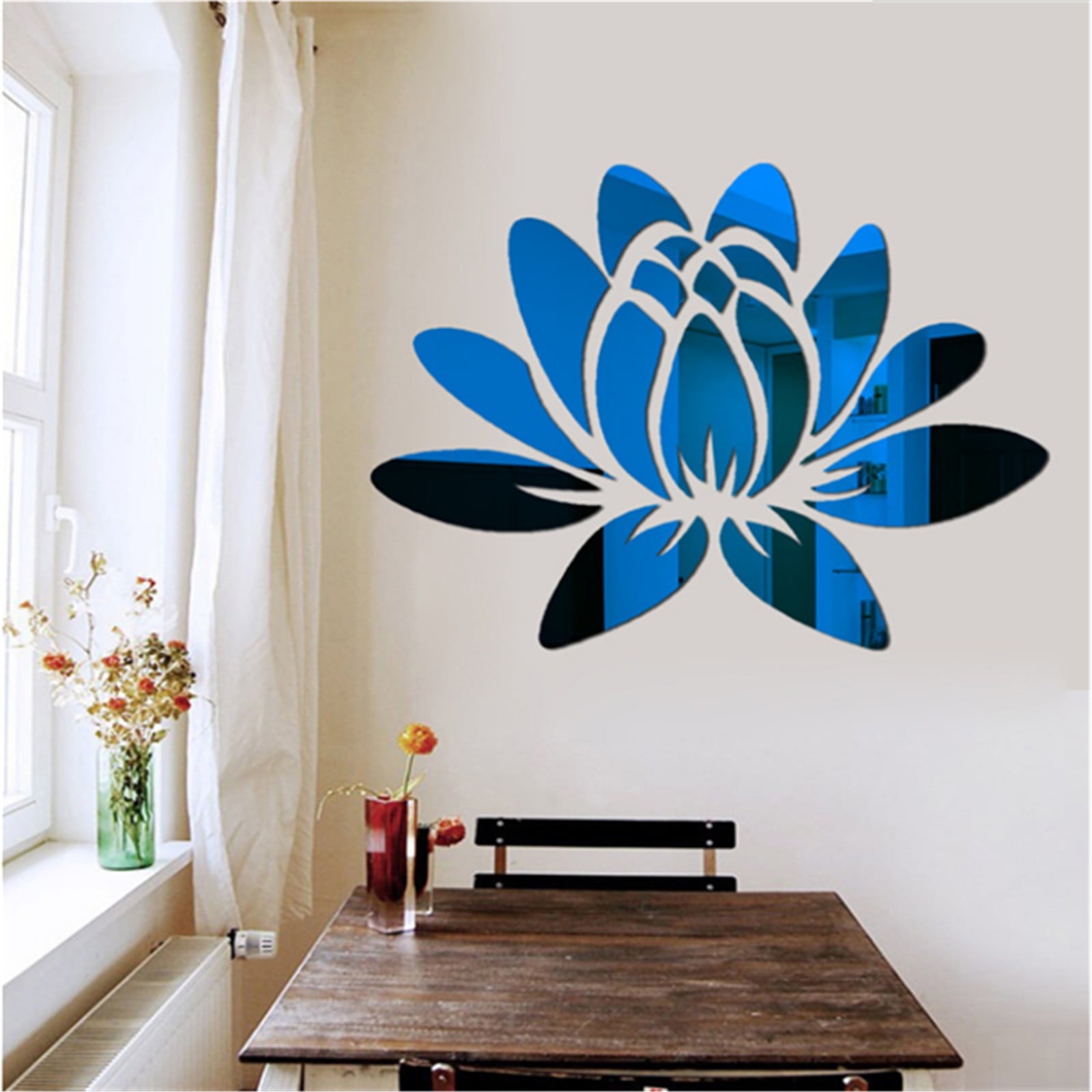 Wozhidaoke Peel And Stick Wallpaper 3D Mirror Wall Sticker Multicolor ...