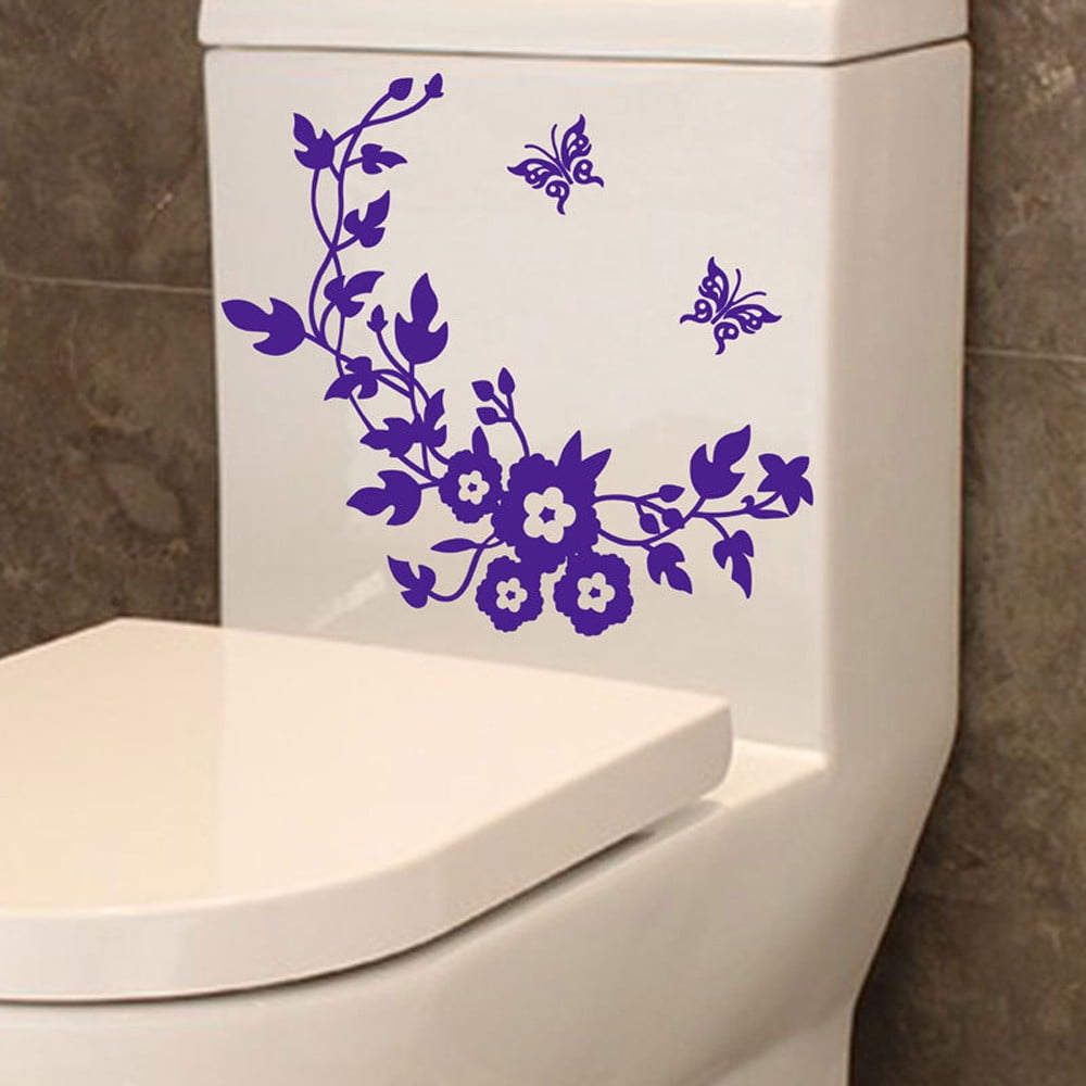 Wozhidaoke Peel And Stick Wallpaper Flower Toilet Seat Wall Sticker ...