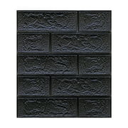 Wozhidaoke Peel And Stick Wallpaper New Pe Foam 3D Diy Wall Decor Embossed Brick Stone Color Tile Splicing Peel And Stick Floor Tile Wall Decor Wall Art Wallpaper Black 25*15*1 Black