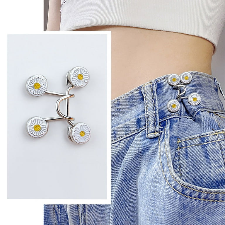 1Pair No Sewing Required Jeans Button Adjuster Heart Bowknot Shape Waist  Tightener Adjustable Waist Buckle - AliExpress