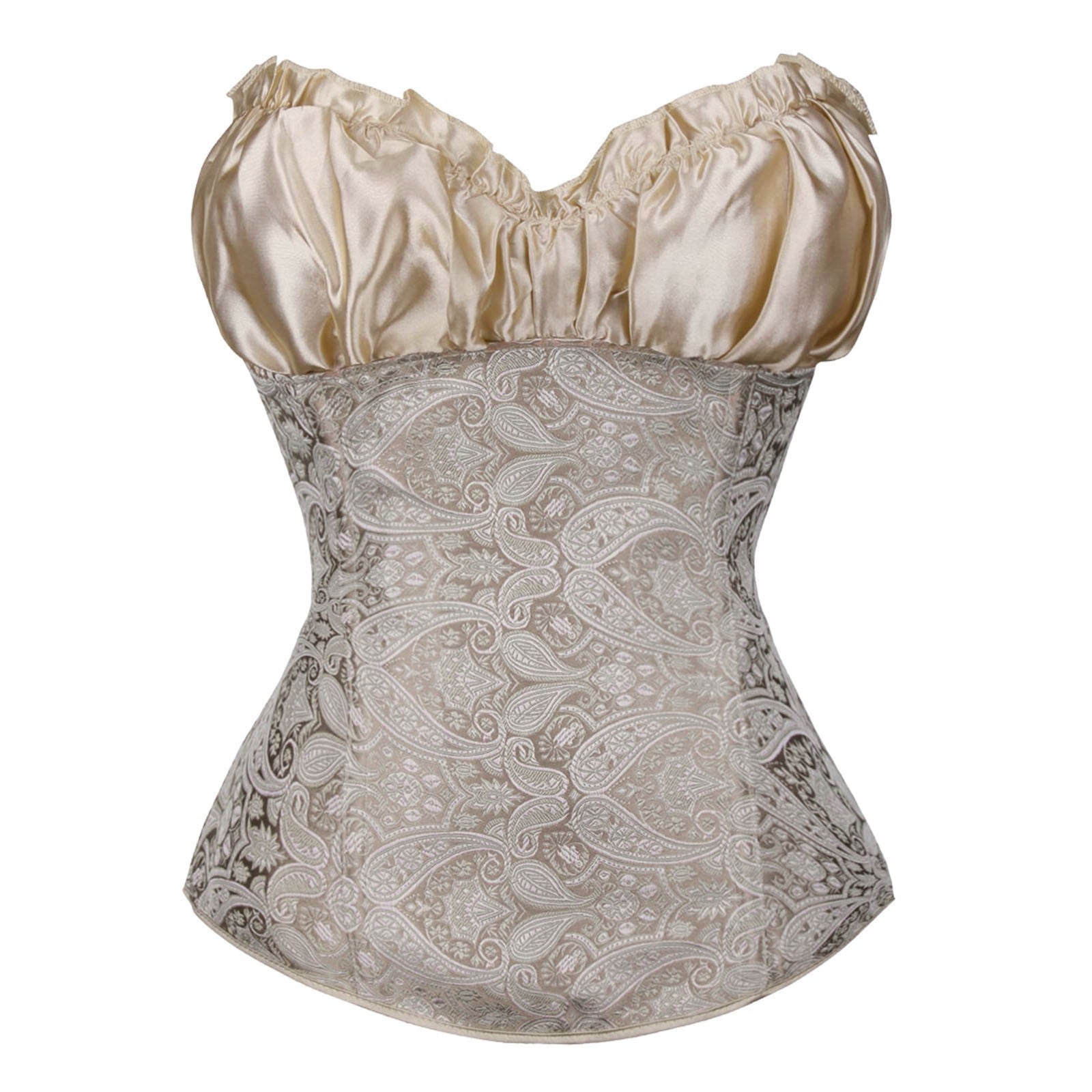 ZQGJB Corset Top Bustier Plus Size Women's Overbust Satin ZQGJB Corset Top Bustier Plus Size Women's Overbust Satin