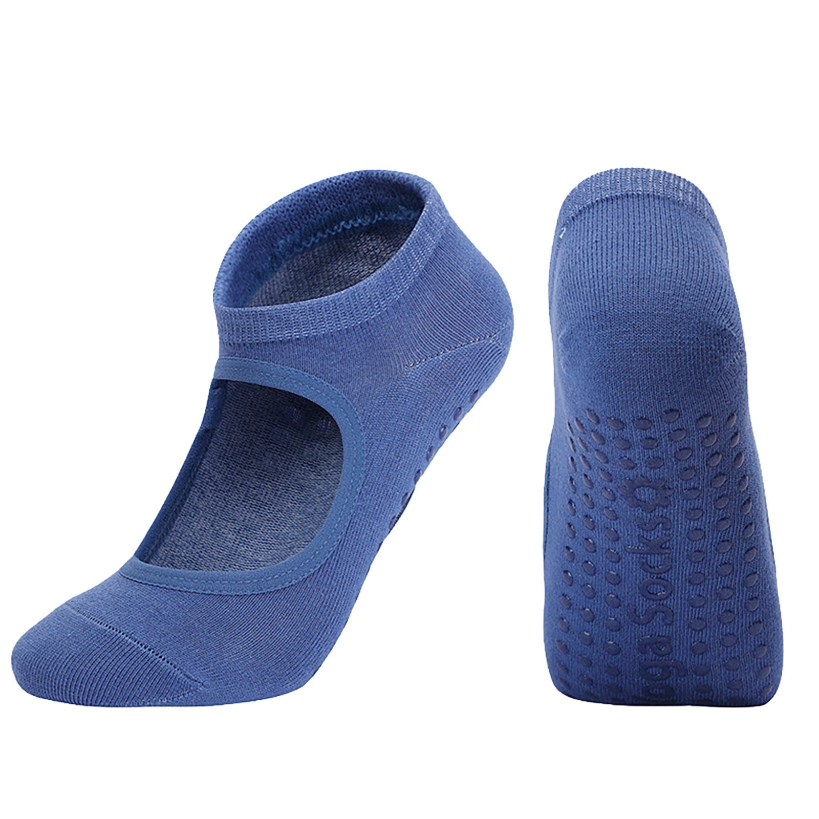 Wozhidaoke Socks For Women Grip Socks Ladies' Solid Color Backless Yoga  Ankle Sports Pilates Socks Wine