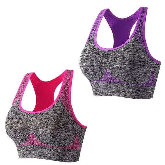 Wozhidaoke Sports Bras for Women High Support, Sports Bras Pack Multipack Padded Medium Support Bra for Workout Gym Yoga, Plaincolor Bras for Women | Burgundy L