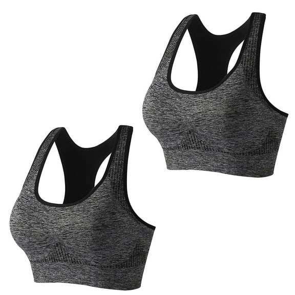 Wozhidaoke Sports Bras for Women High Support, Sports Bras Pack Multipack Padded Medium Support Bra for Workout Gym Yoga, Plaincolor Bras for Women | Gray M
