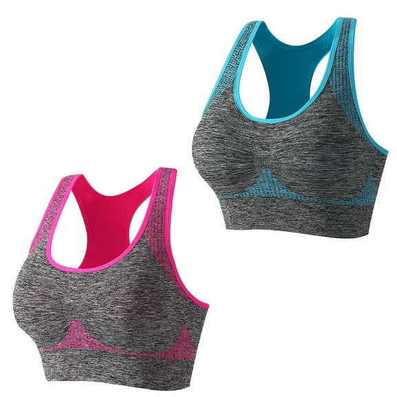 Wozhidaoke Sports Bras for Women High Support, Sports Bras Pack Multipack Padded Medium Support Bra for Workout Gym Yoga, Plaincolor Bras for Women | Rose Gold S