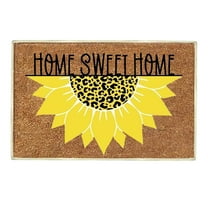 Wozhidaoke Sunflower Design Outdoor Doormat, Home Sweet Home, 16" x 24", Waterproof
