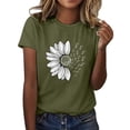 thumbnail image 1 of Wozhidaoke Sunflower Shirts for Women, Short Sleeve Women Pinting Oversized T Shirts Loose Casual Crewneck Tunic Soft Blouse Tops, Floral T-Shirts for Women | Bronze 6XL, 1 of 6