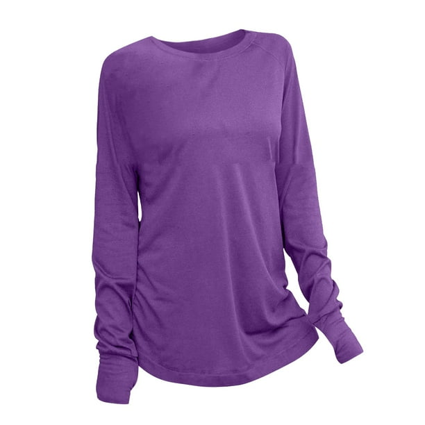 Women's Solid Color O-Neck Loose Long-Sleeved Shirt Women's Solid Color O-Neck Loose Long-Sleeved Shirt