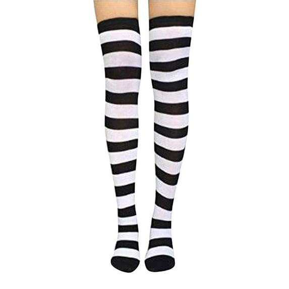 Wozhidaoke Thigh High Socks Socks For Women Women Knee High Socks Striped Women'S Long Black Stockings For Women Black