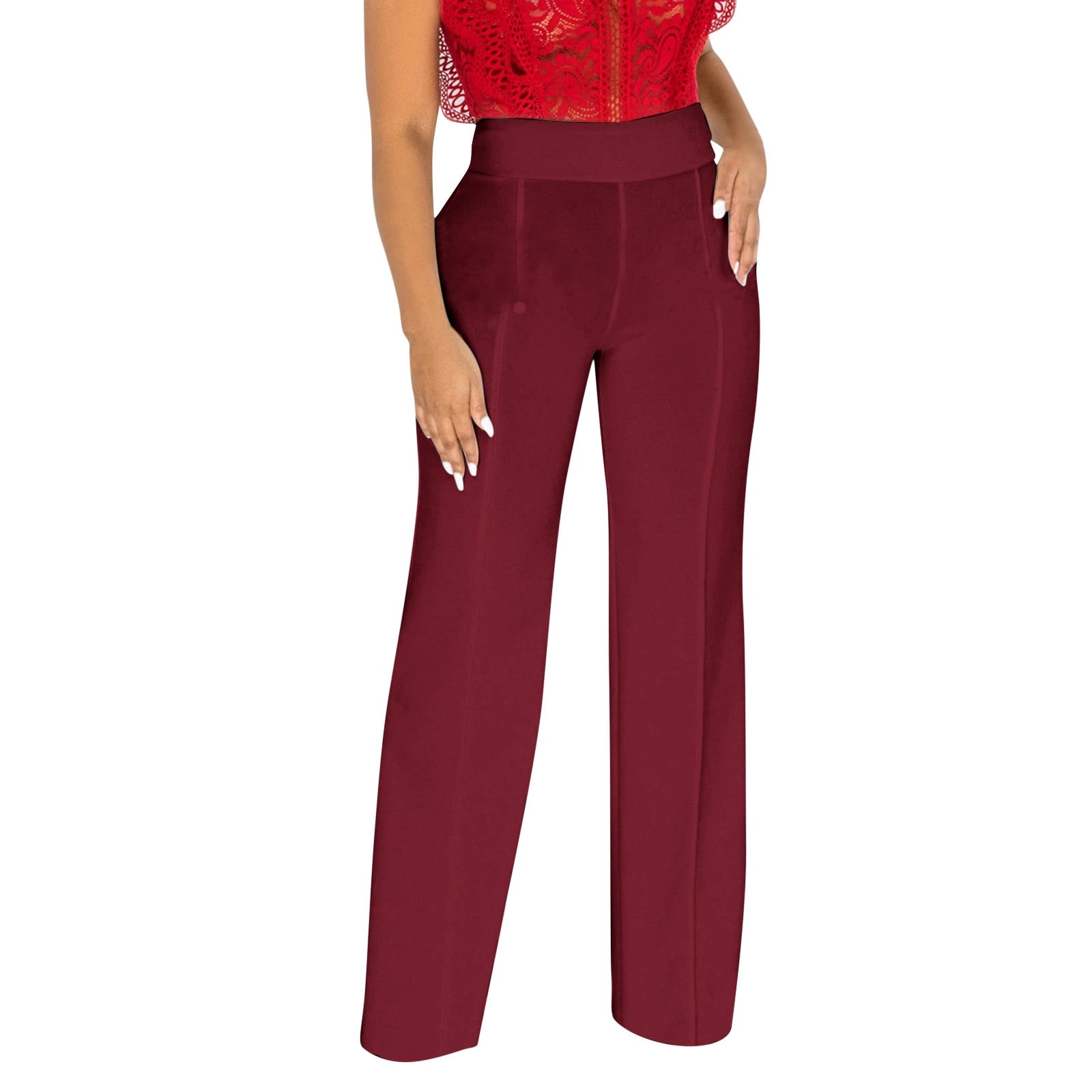 Wozhidaoke Women'S Pants Dress Pants Womens Black Work Pants Solid High