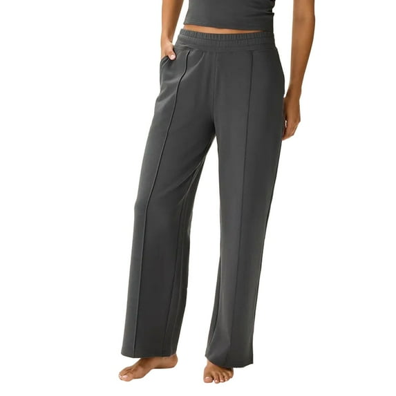 Wozhidaoke Women'S Pants Women's Autumn/Winter Solid Color Casual Straight Mid Waist Cotton Pants Womens Trousers Slacks for Women, Black +L