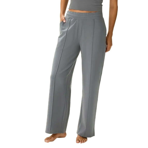 Wozhidaoke Women'S Pants Women's Autumn/Winter Solid Color Casual Straight Mid Waist Cotton Pants Womens Trousers Slacks for Women, Grey +XS