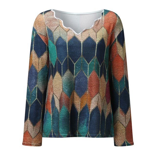 Wozhidaoke Womens Sweatshirt Sweater Blouse Sleeve Neckline Embroidered