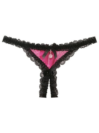 NEW Victoria's Secret Overt Open Panty Size S Hot Pink Overt Crotchless  Panties
