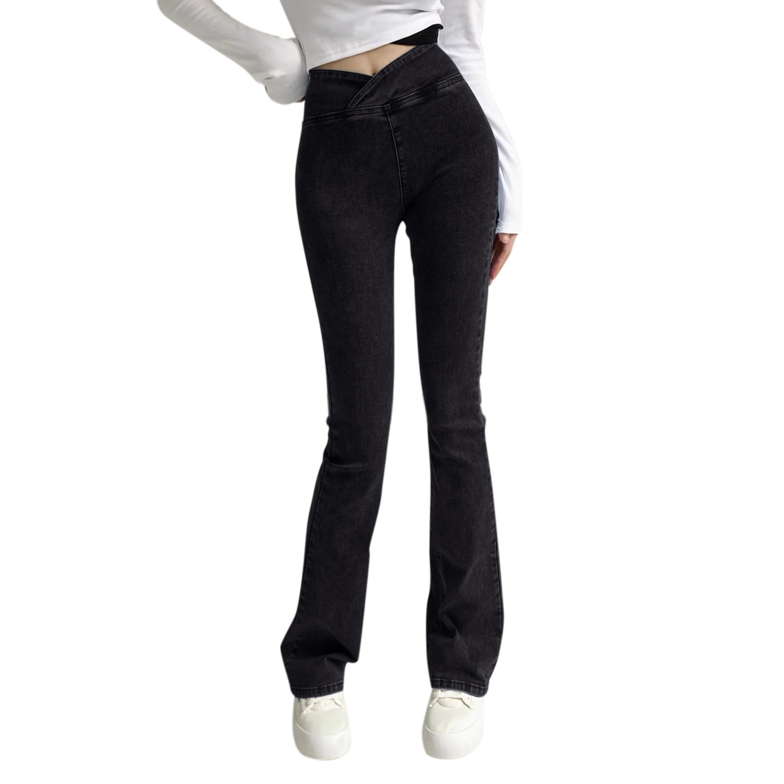 Wgjokhoi Waist High Jeans Pants Casual Women's Slim Waist Fashion